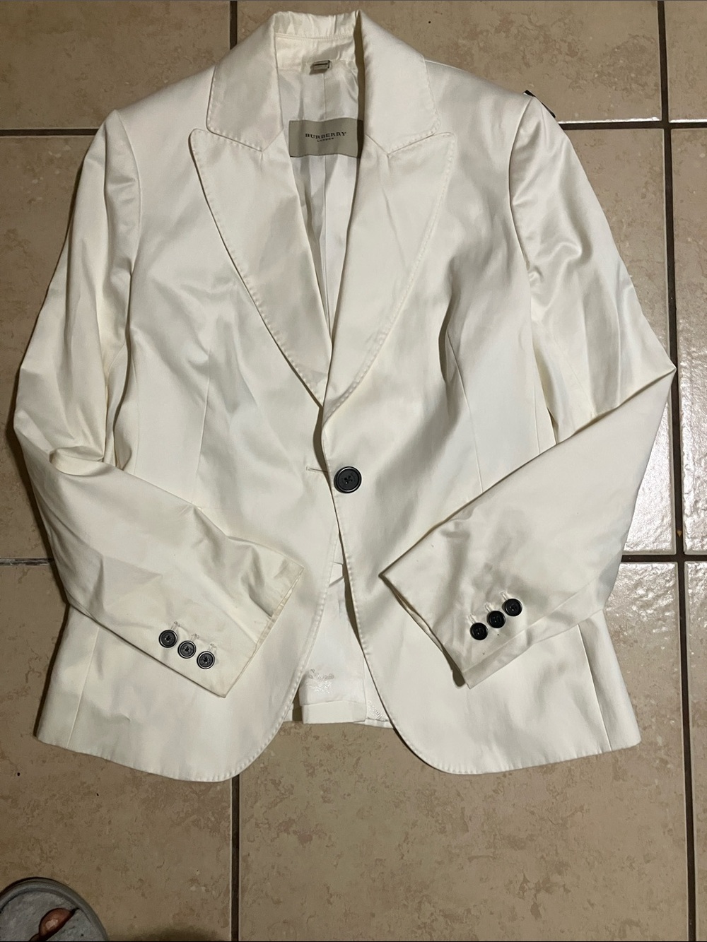 Burberry Cream Single-Button Women's Blazer